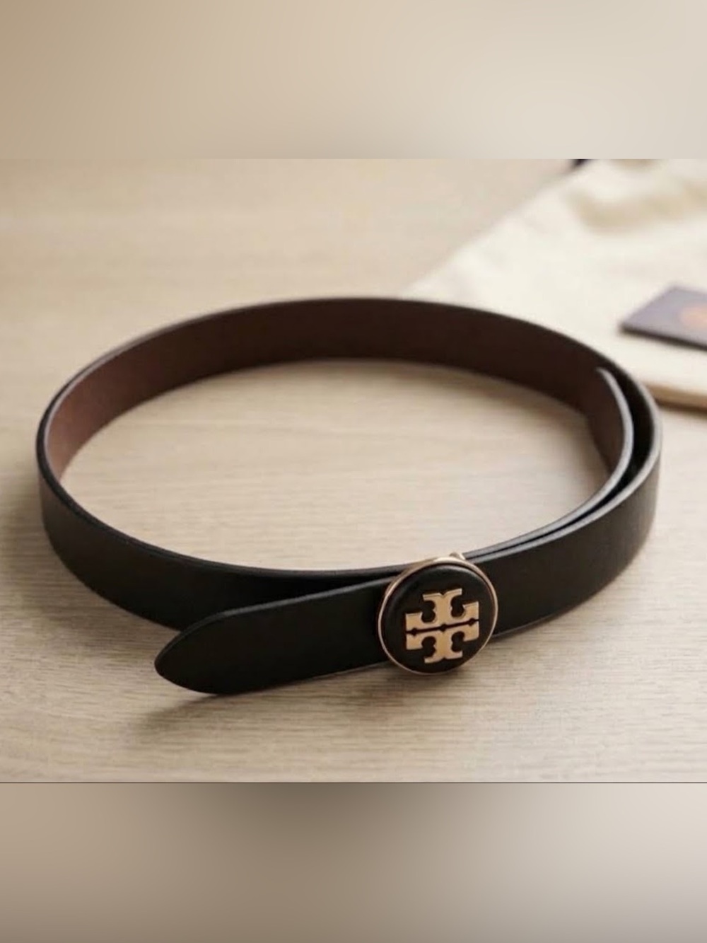 Tory Burch Miller Reversible leather Belt Women's Black